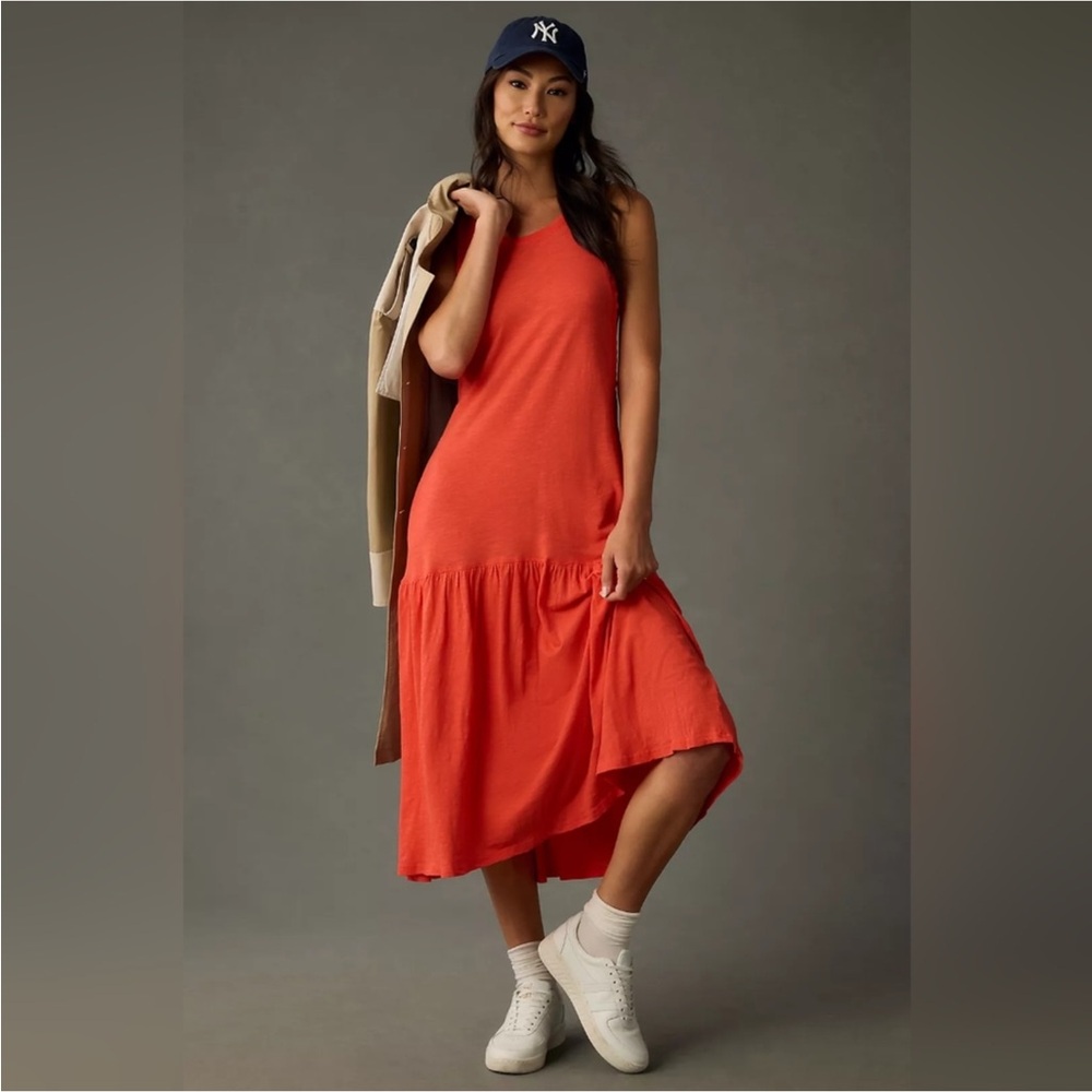 NWT Anthropologie Daily Practice Red Sleeveless Midi Dress